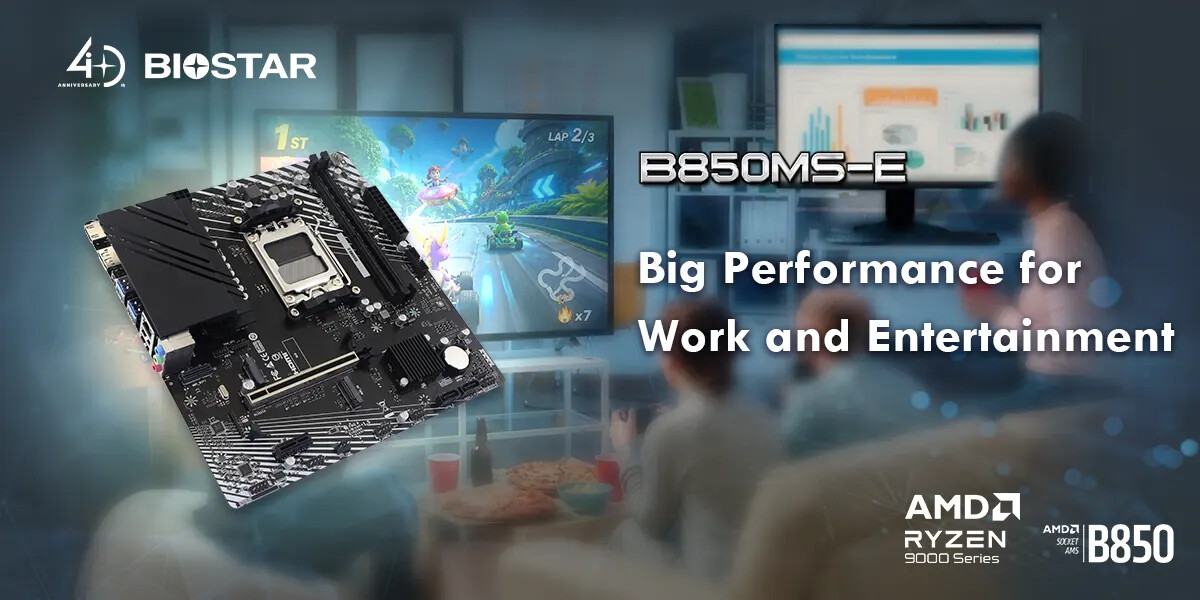 BIOSTAR представила материнскую плату B850MS-E на чипсете AMD B850 для компактных сборок AM5